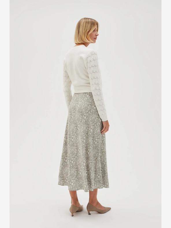 Moodo Moodo fehér és zöld női mintás szoknya