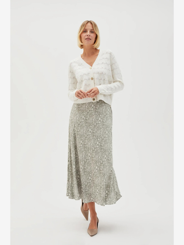 Moodo Moodo fehér és zöld női mintás szoknya