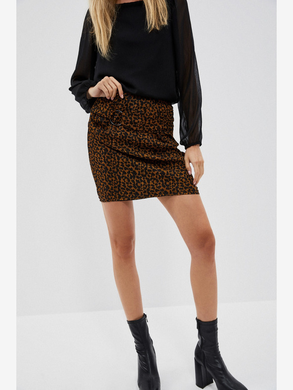 Moodo Fekete és barna női mintás szoknya Moodo