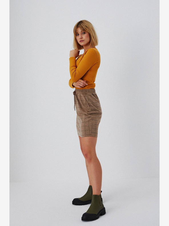 Moodo Barna Női kockás szoknya Moodo