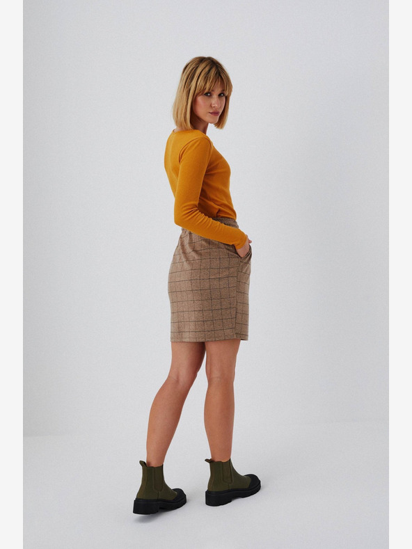 Moodo Barna Női kockás szoknya Moodo