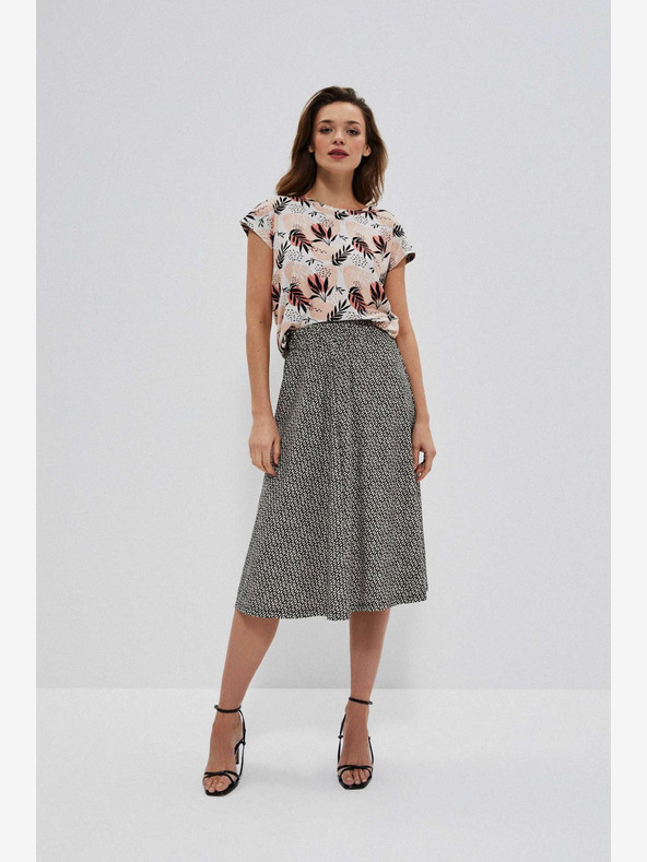 Moodo Fehér és fekete női mintás szoknya Moodo