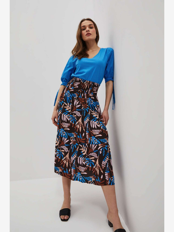 Moodo Kék és barna női mintás szoknya Moodo