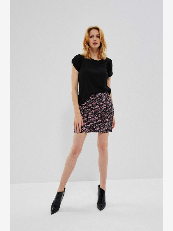 Moodo Rózsaszín és fekete női virágos szoknya Moodo