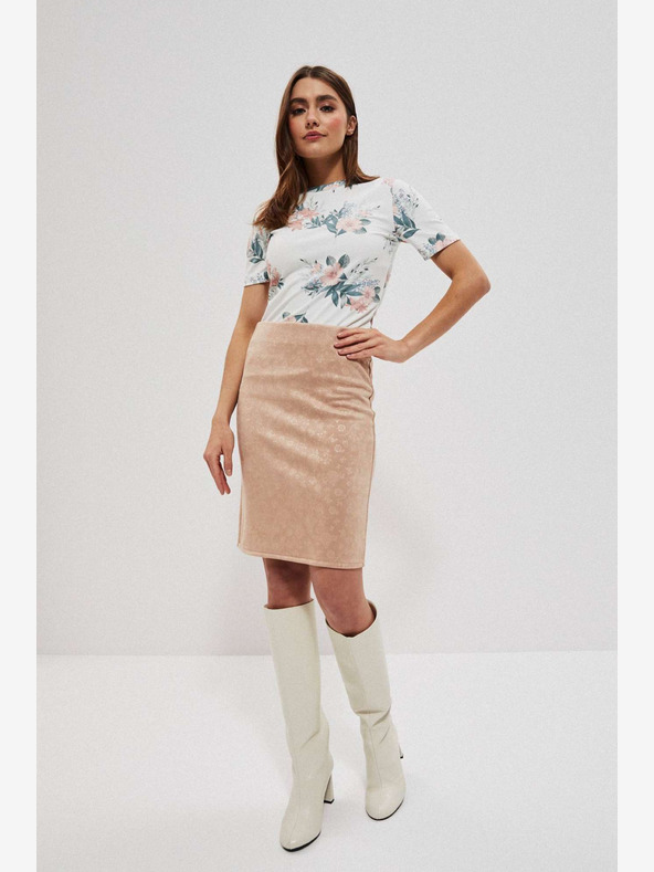 Moodo Bézs női virágos szoknya Moodo