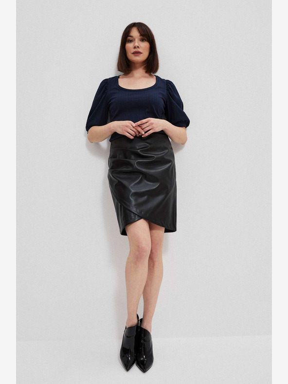 Moodo Fekete női műbőr szoknya Moodo