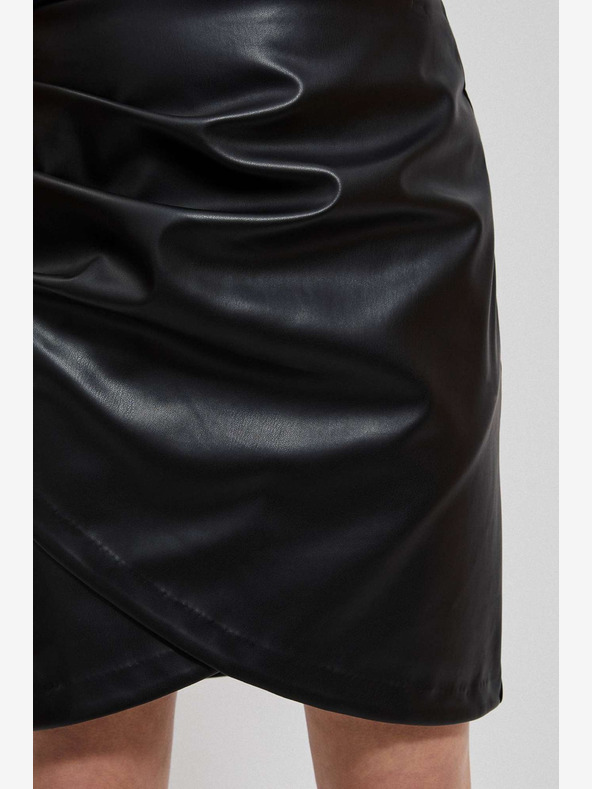 Moodo Fekete női műbőr szoknya Moodo