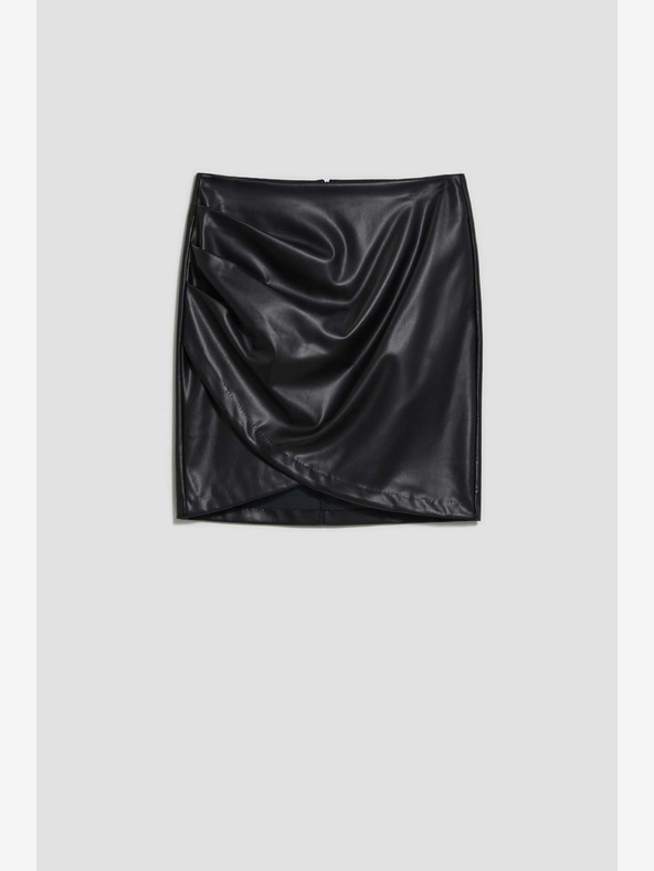 Moodo Fekete női műbőr szoknya Moodo