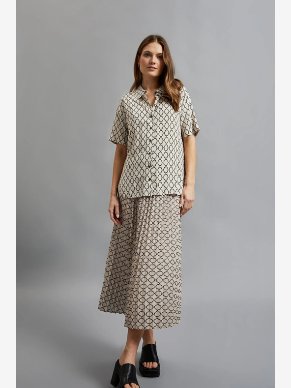 Moodo Bézs színű női mintás rakott szoknya Moodo