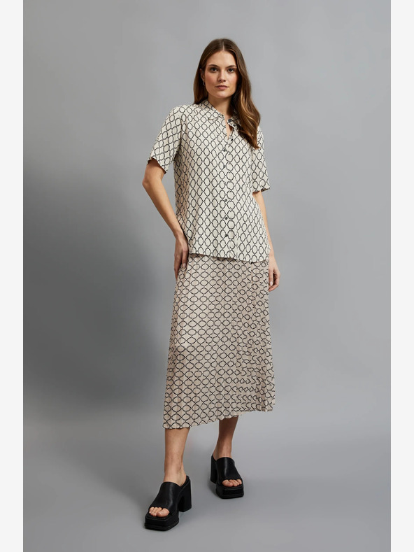 Moodo Bézs színű női mintás rakott szoknya Moodo