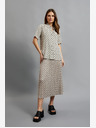 Moodo Bézs színű női mintás rakott szoknya Moodo