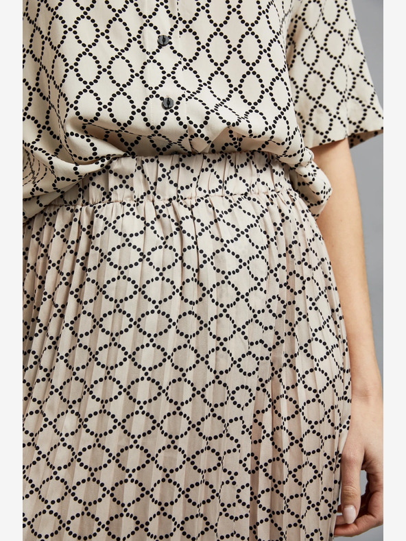 Moodo Bézs színű női mintás rakott szoknya Moodo