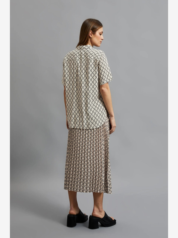 Moodo Bézs színű női mintás rakott szoknya Moodo