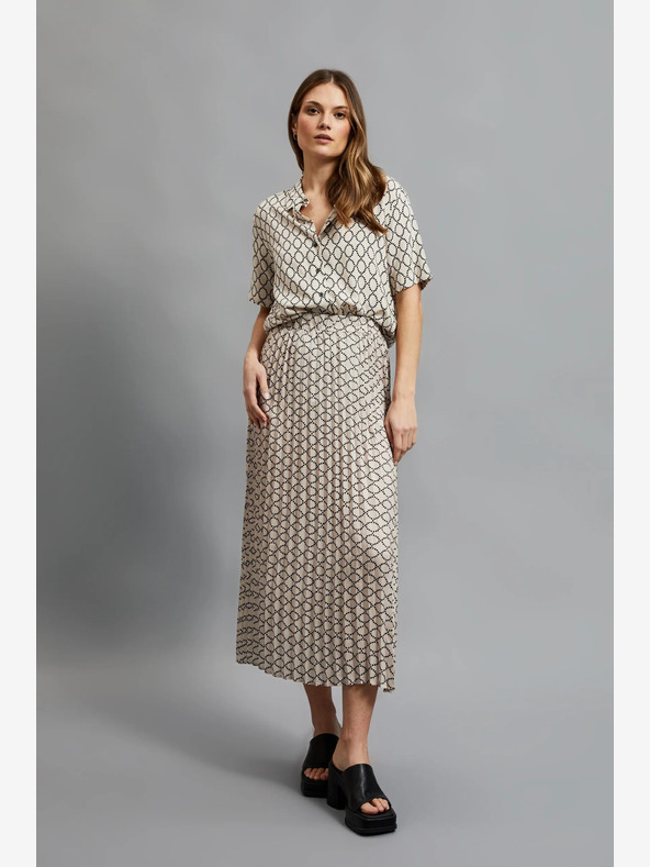 Moodo Bézs színű női mintás rakott szoknya Moodo