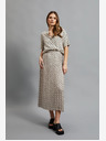 Moodo Bézs színű női mintás rakott szoknya Moodo