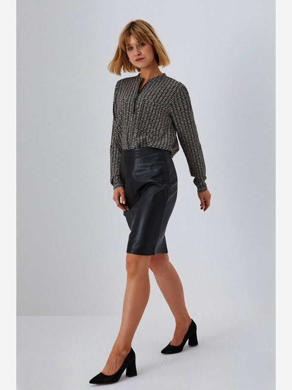 Moodo Fekete női műbőr szoknya Moodo