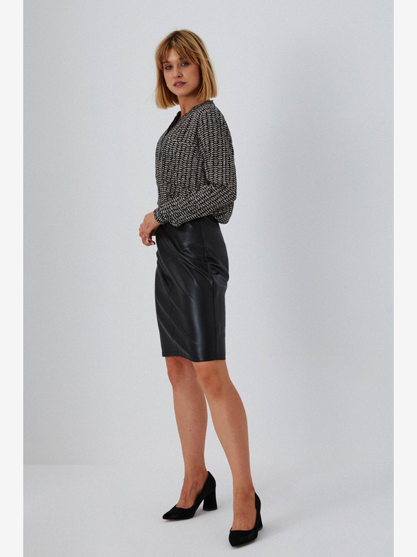 Moodo Fekete női műbőr szoknya Moodo