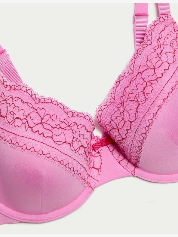 Marks & Spencer Melltartó megerősített teljes kosarakkal és csipkés szegélyekkel, 4,5 oz. A-E Marks & Spencer rózsaszín