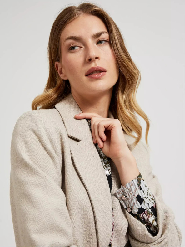 Moodo Moodo bézs színű női blézer