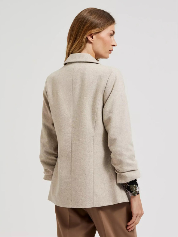 Moodo Moodo bézs színű női blézer