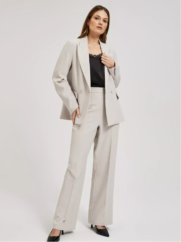 Moodo Moodo bézs színű női blézer