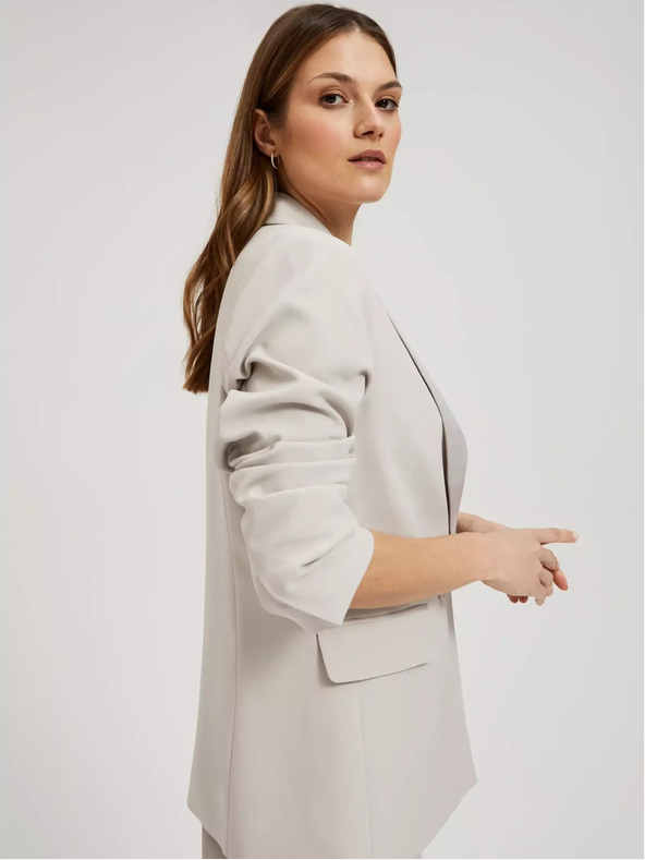 Moodo Moodo bézs színű női blézer