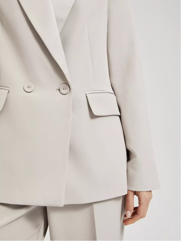 Moodo Moodo bézs színű női blézer