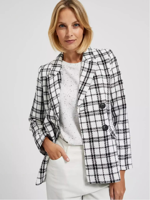 Moodo Fekete-fehér kockás kabát Moodo