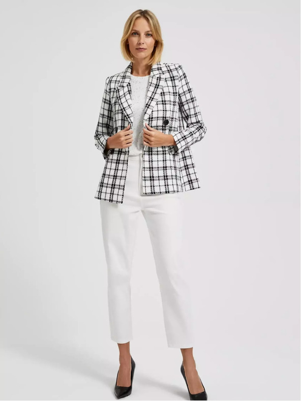 Moodo Fekete-fehér kockás kabát Moodo