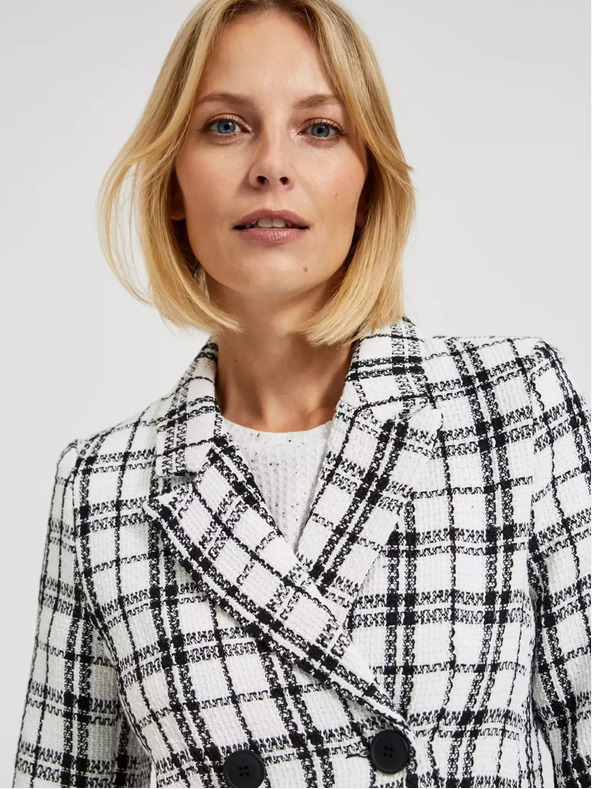 Moodo Fekete-fehér kockás kabát Moodo