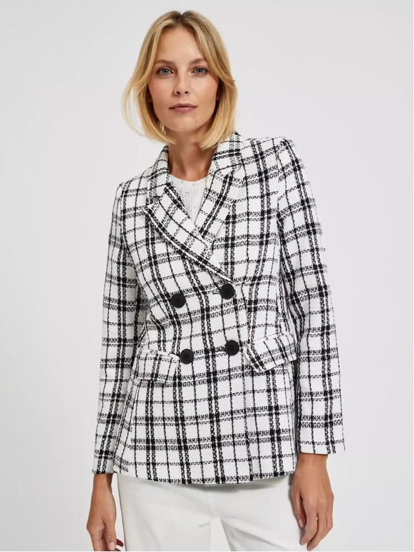 Moodo Fekete-fehér kockás kabát Moodo