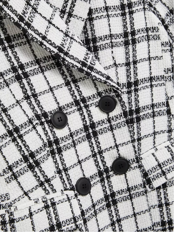 Moodo Fekete-fehér kockás kabát Moodo