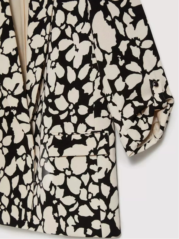 Moodo Fekete és krémszínű női mintás blézer Moodo