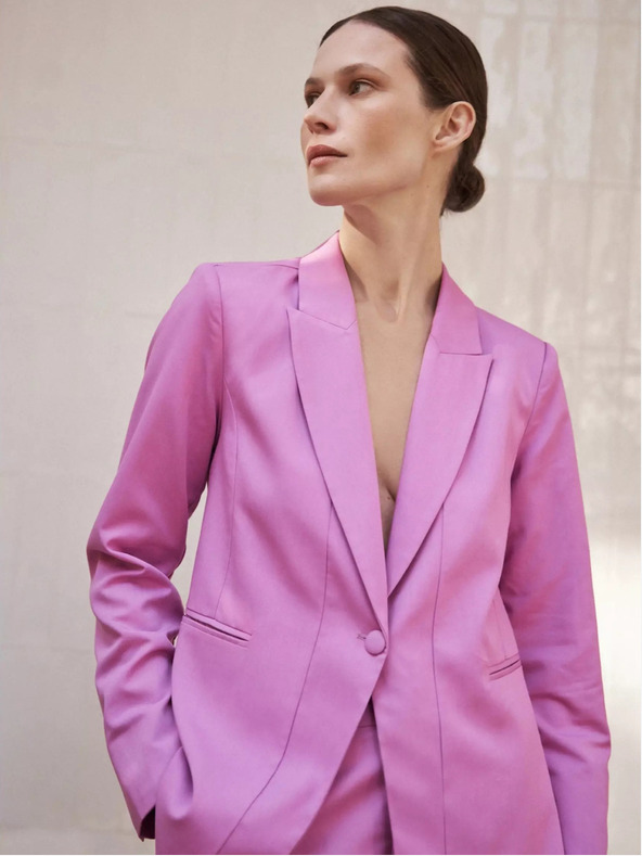 Moodo Rózsaszín, hosszú ujjú, egyberészes blézer Moodo