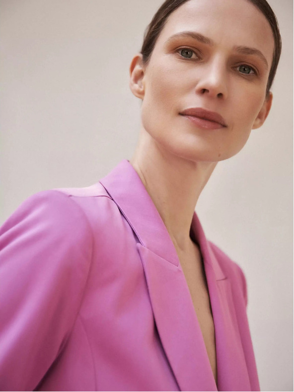 Moodo Rózsaszín, hosszú ujjú, egyberészes blézer Moodo