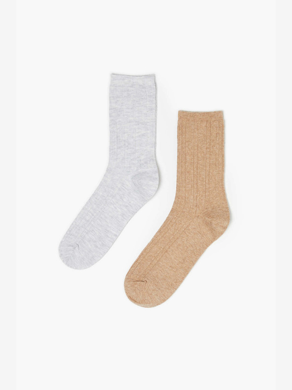 Moodo Két pár női zokni szürke és bézs színben Moodo