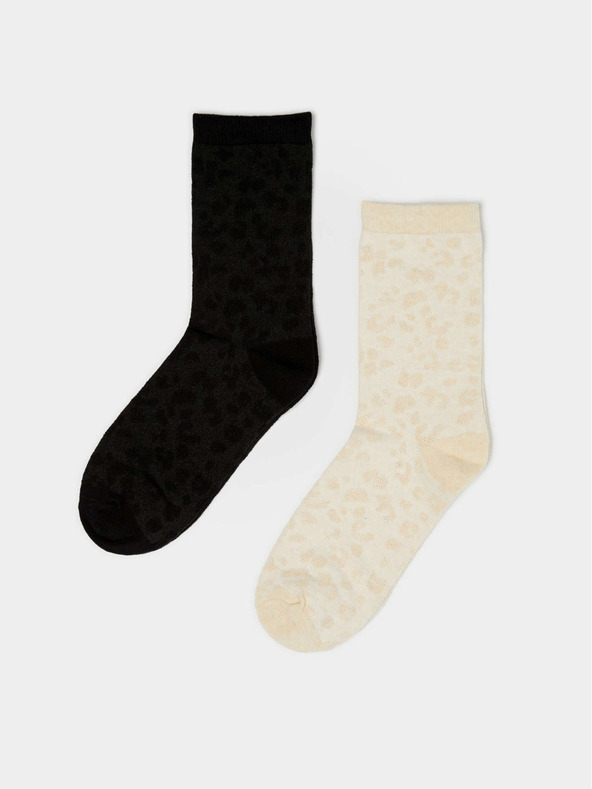Moodo Két pár női zokni készlet fekete és bézs színben Moodo