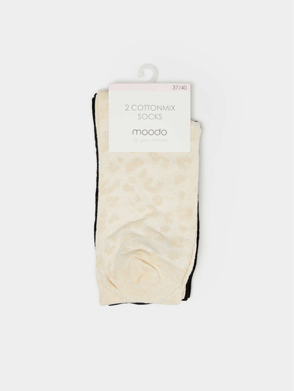 Moodo Két pár női zokni készlet fekete és bézs színben Moodo