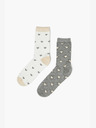 Moodo Két pár női zokni készlet fehér és szürke színben Moodo