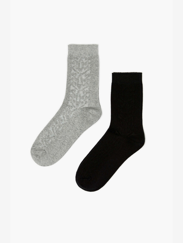 Moodo Két pár női zokni készlet fekete és szürke színben Moodo