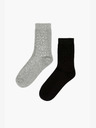 Moodo Két pár női zokni készlet fekete és szürke színben Moodo