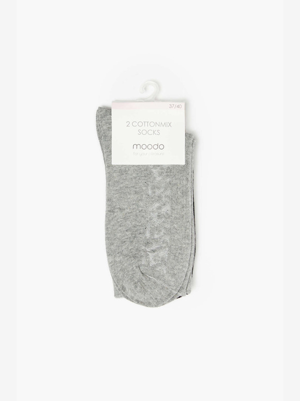 Moodo Két pár női zokni készlet fekete és szürke színben Moodo