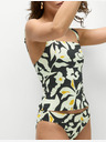 Marks & Spencer Virágos tankini top szögletes nyakkivágással Marks & Spencer sárga