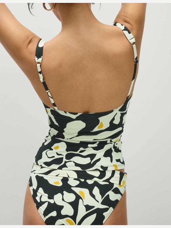 Marks & Spencer Virágos tankini top szögletes nyakkivágással Marks & Spencer sárga