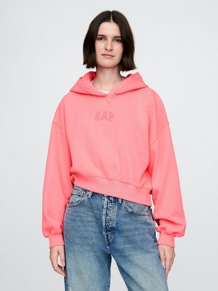 GAP Logós cropped kapucnis pulóver GAP