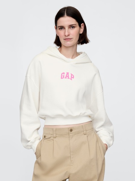 GAP Logós cropped kapucnis pulóver GAP