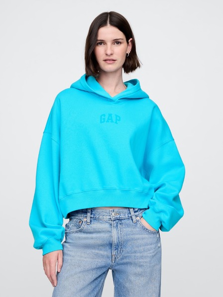 GAP Logós cropped kapucnis pulóver GAP