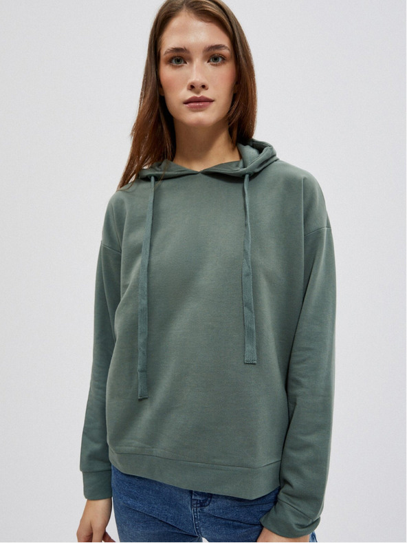 Moodo Zöld női kapucnis pulóver Moodo