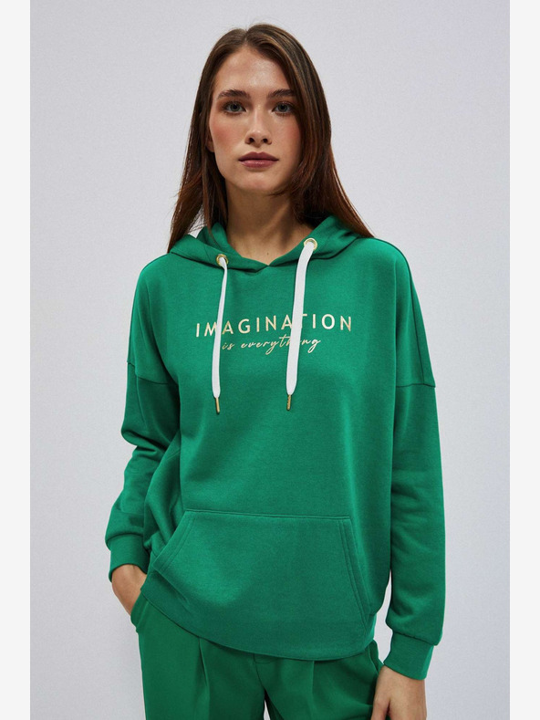 Moodo Zöld női kapucnis pulóver Moodo