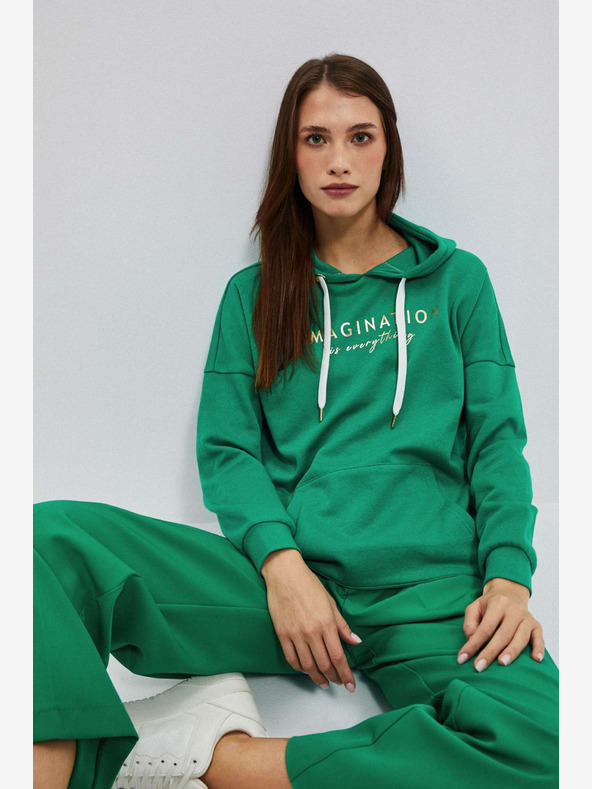 Moodo Zöld női kapucnis pulóver Moodo